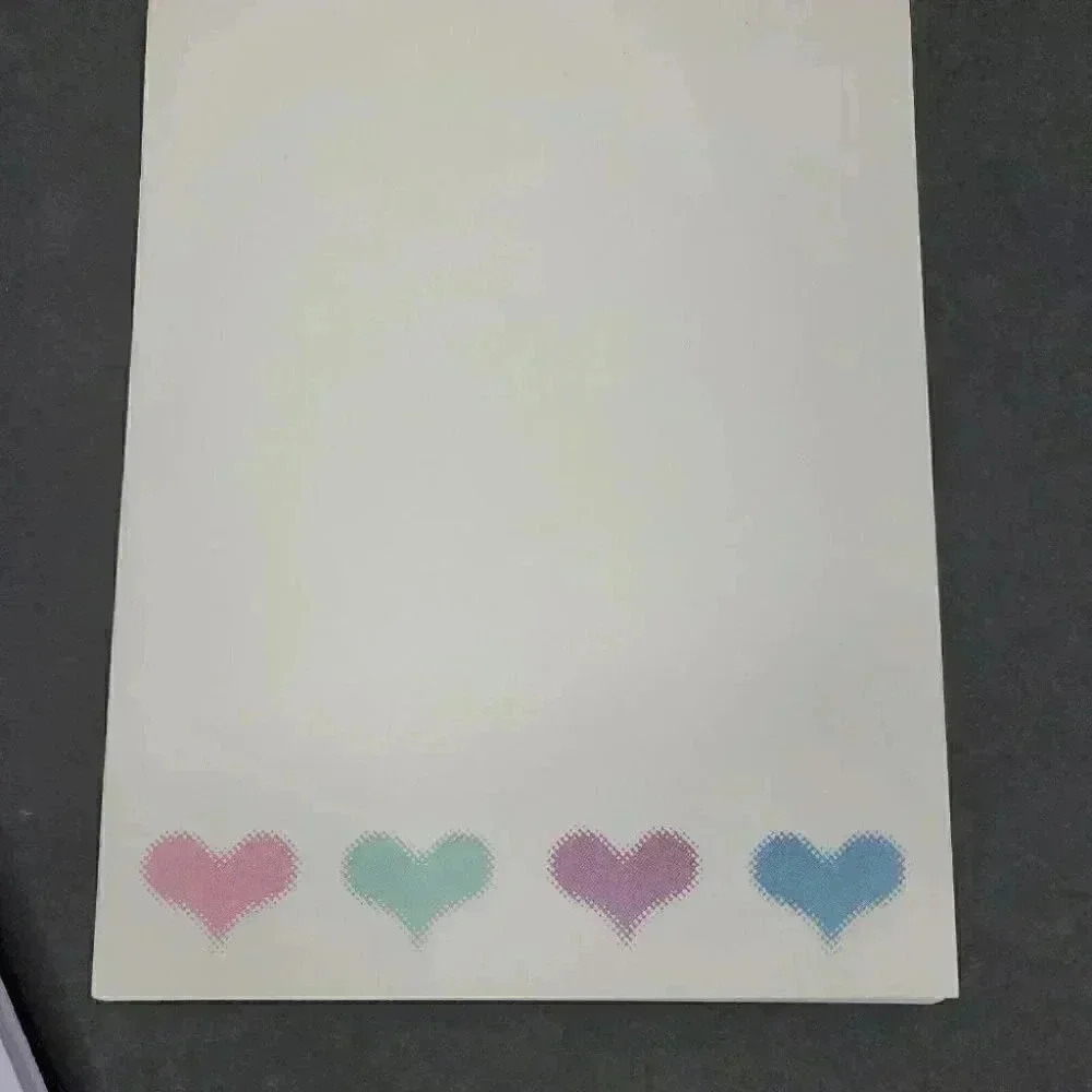 Vintage 1988 Royal Stationery Pastel Hearts Printed Sheets and Envelopes